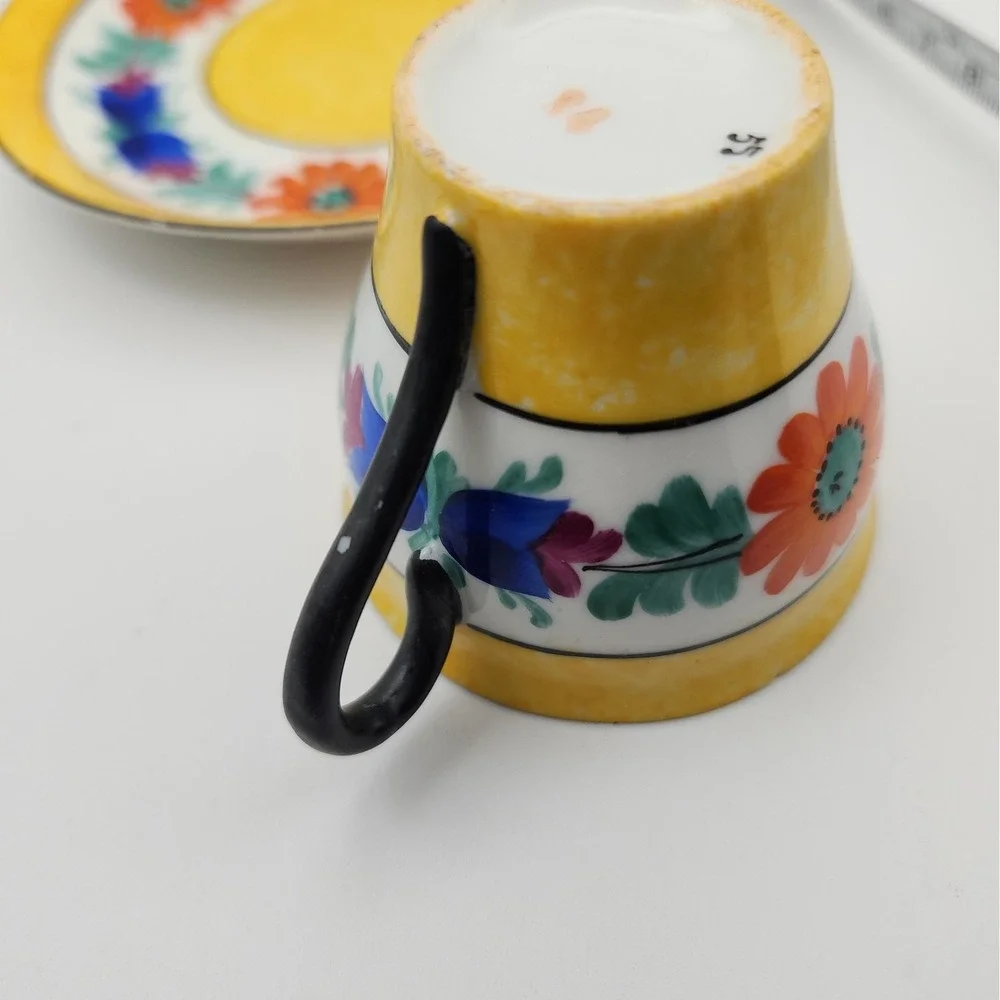 Vintage Phoenix China Czech Demitasse Cup Saucer & Handpainted Moravian Art